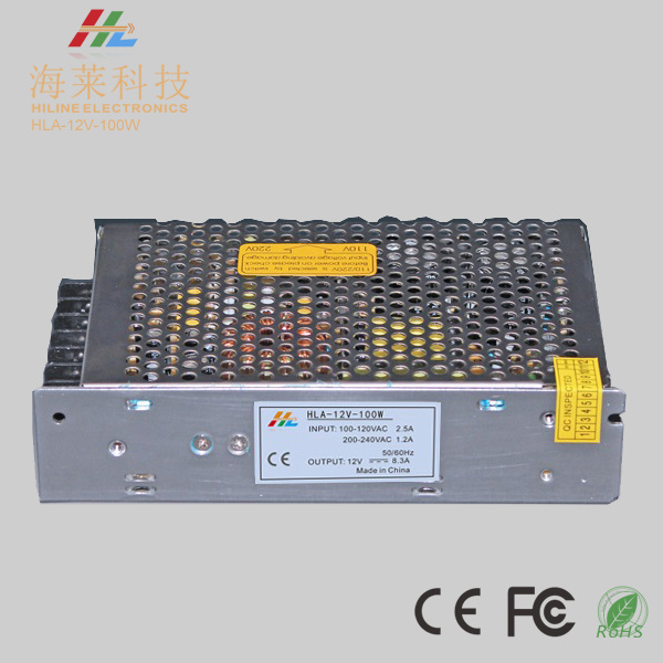 100W 5V 12V 24V IP20 Indoor Switching Mode LED Driver