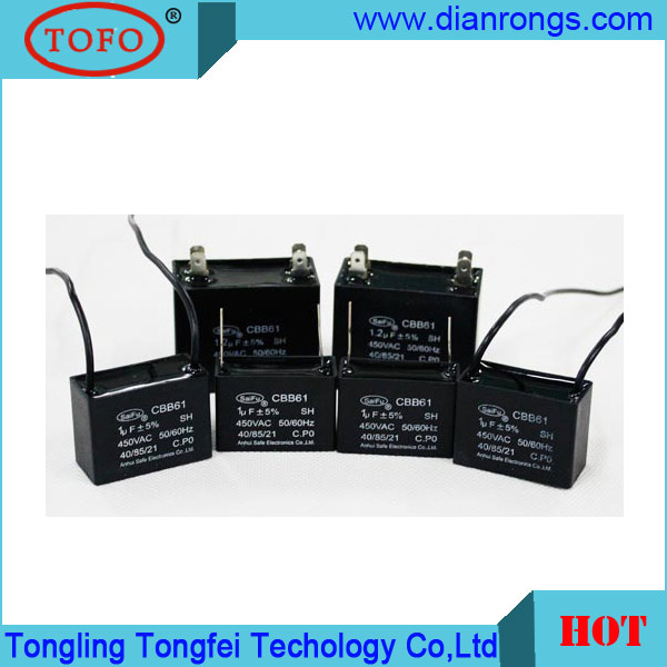 Cbb61 Motor Start Capacitor Fan Capacitor Power Capacitor