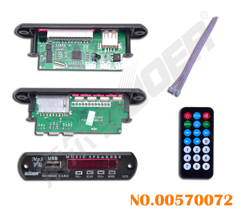 Suoer High Quality USB MP3 Decoder Board 12V with Controller