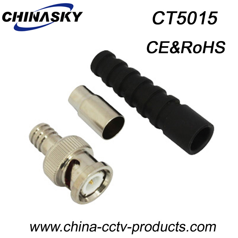 CCTV Male Crimp BNC Connector for Rg59 with Rubber Boot (CT5015)