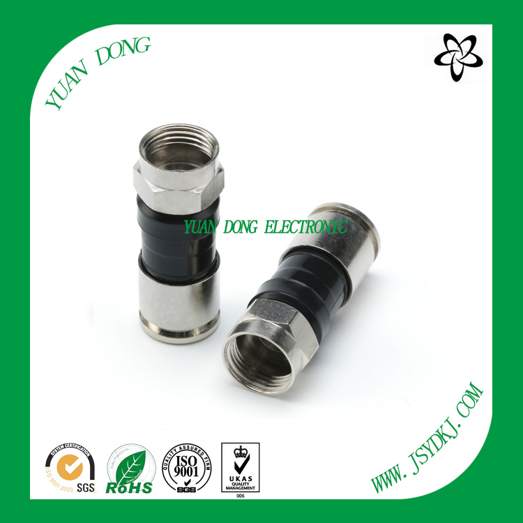 Electronic Manufacture CATV Compression Connector for RG6 Coaxial Cable