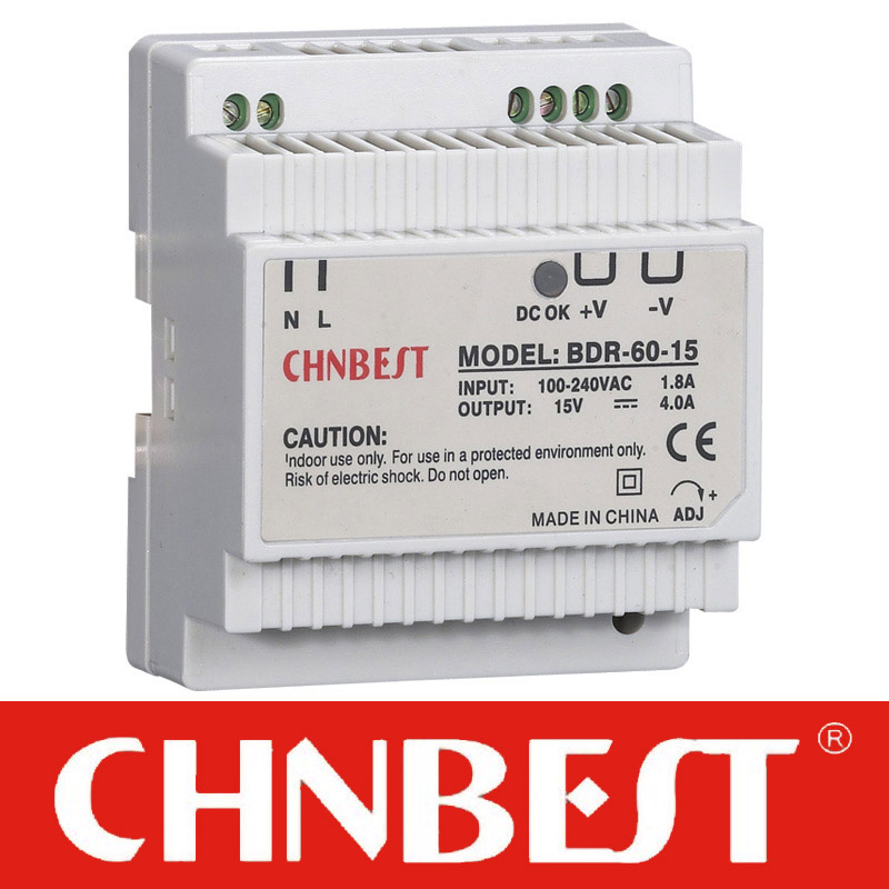 60W 15VDC Single Output DIN-Rail Power Supply (DR-60-15)