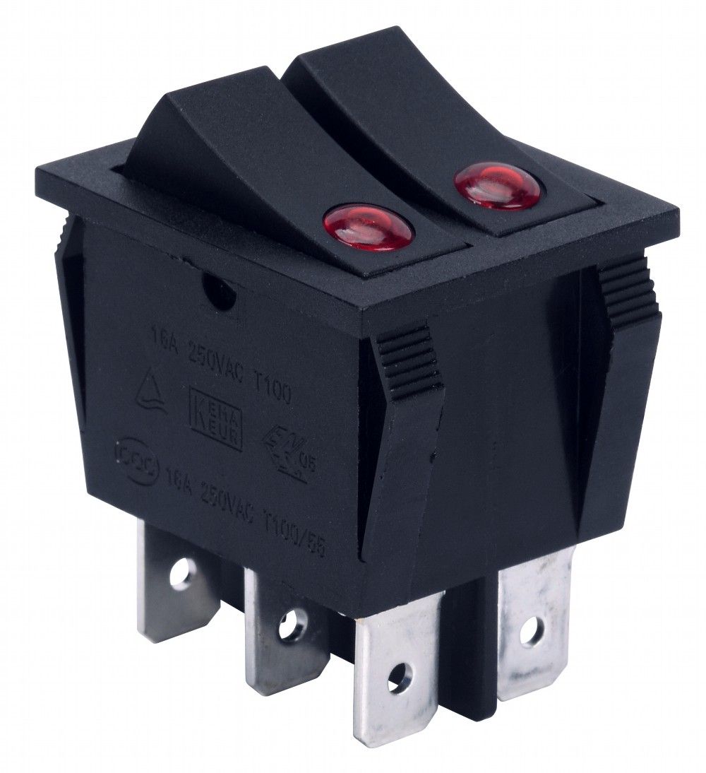 Soken on off Lens Illuminated Double Rocker Switch