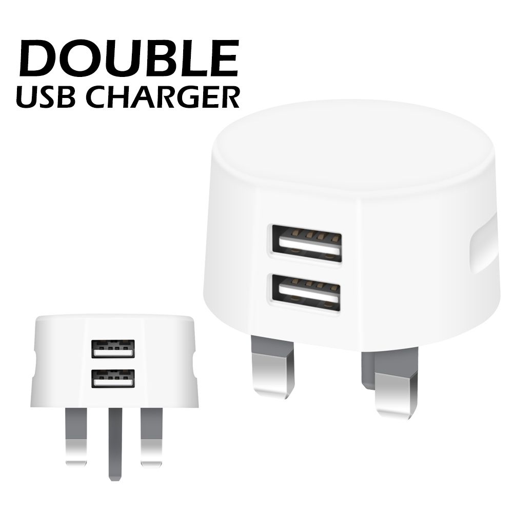2.4A UK System Mobile Phone USB Charger for iPhone/Android