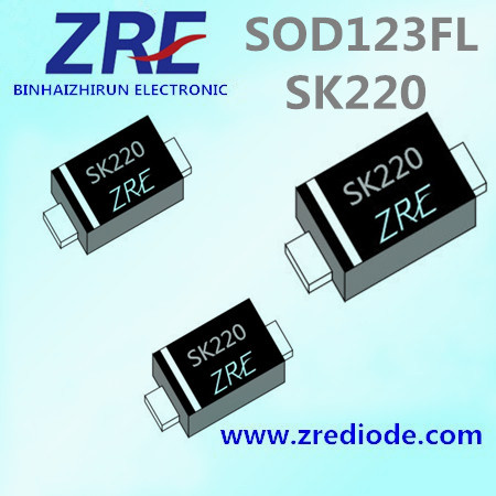 2A Sk22FL Thru Sk220FL Schottky Barrier Rectifier Diode SOD123FL Package