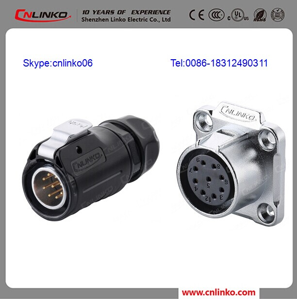Industry Electrical 9pin IP67 Waterproof Connector for Signal