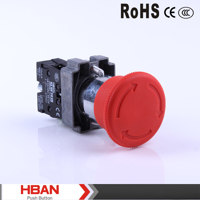 Ce TUV 22mm 10A/600V Red Mushroom Head Emergency Stop Switch