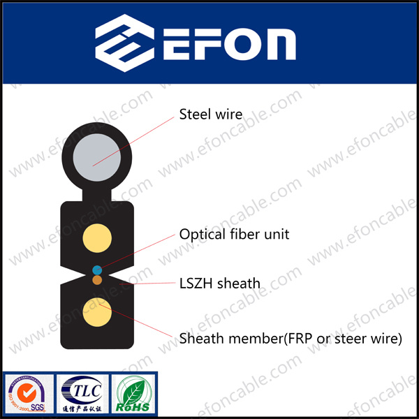FTTH Kfrp Messenger Fiber 48 Single Cable