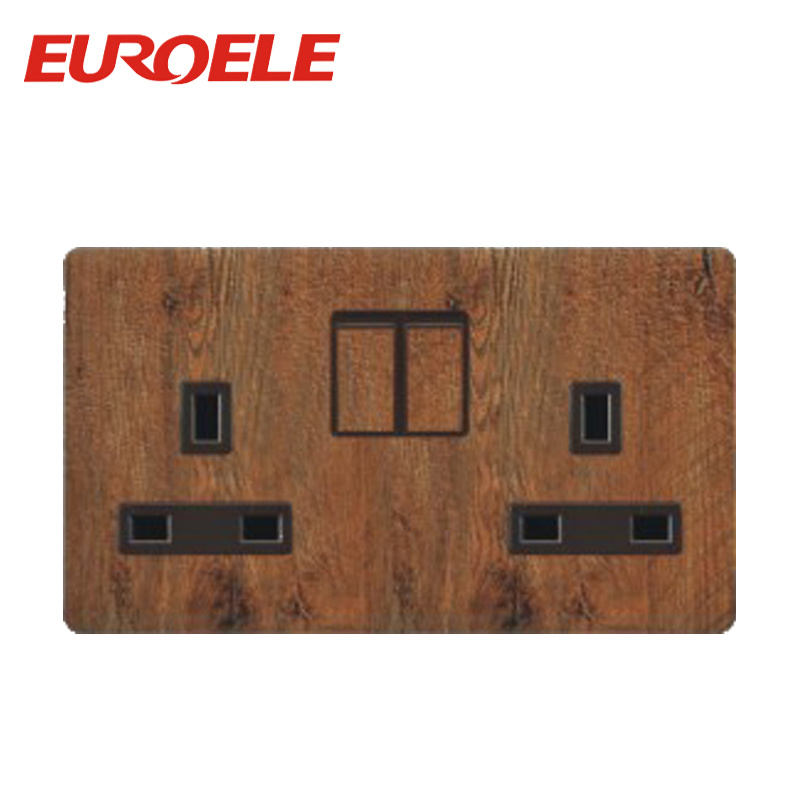 a High Performance Wooden Color 13A Wall Socket