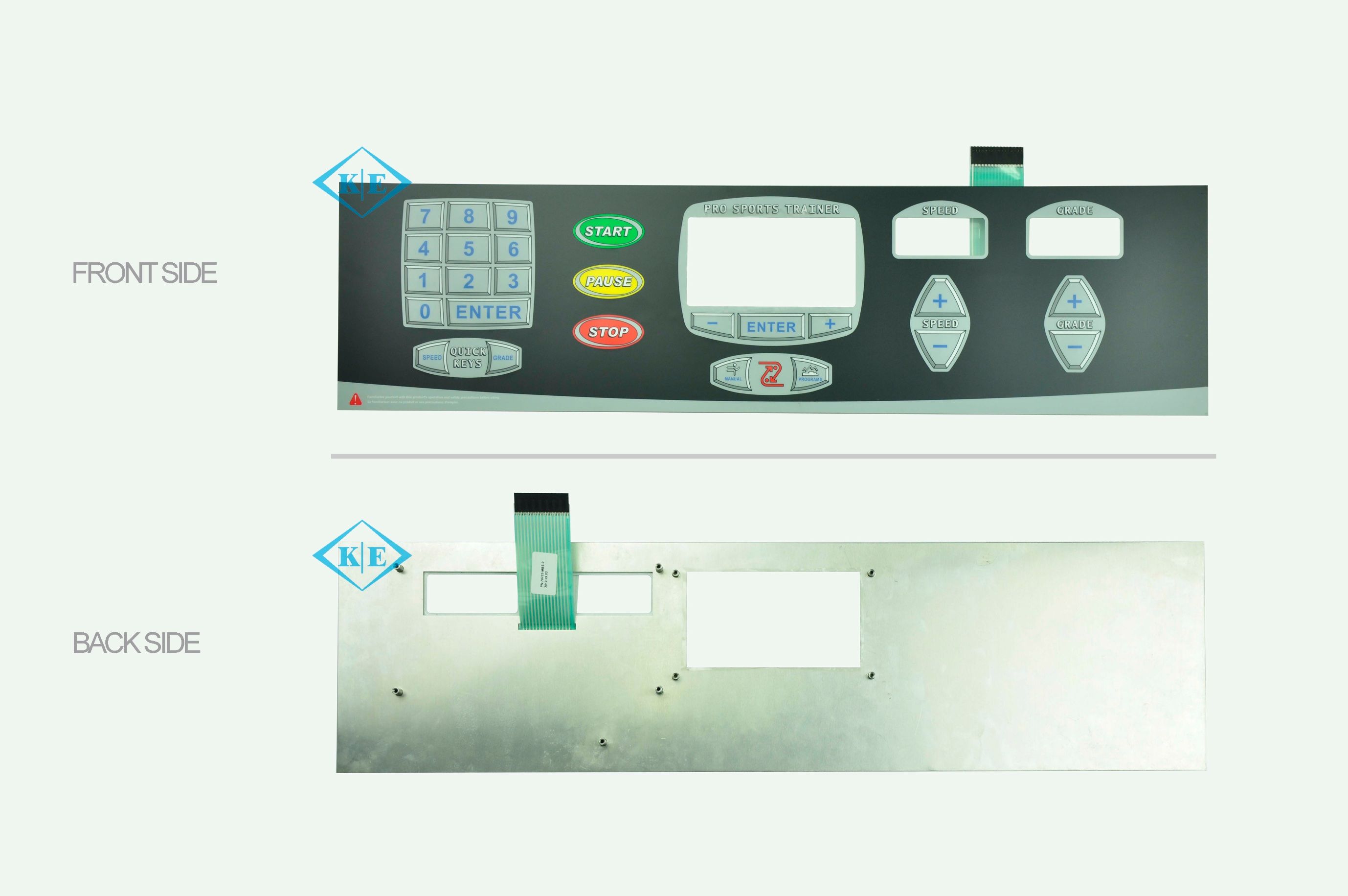 Flat Type Membrane Keypad with Aluminum Panel for Running Machine
