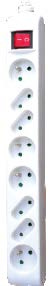 French Type 8 Outlets Power Socket with Lighting Switch