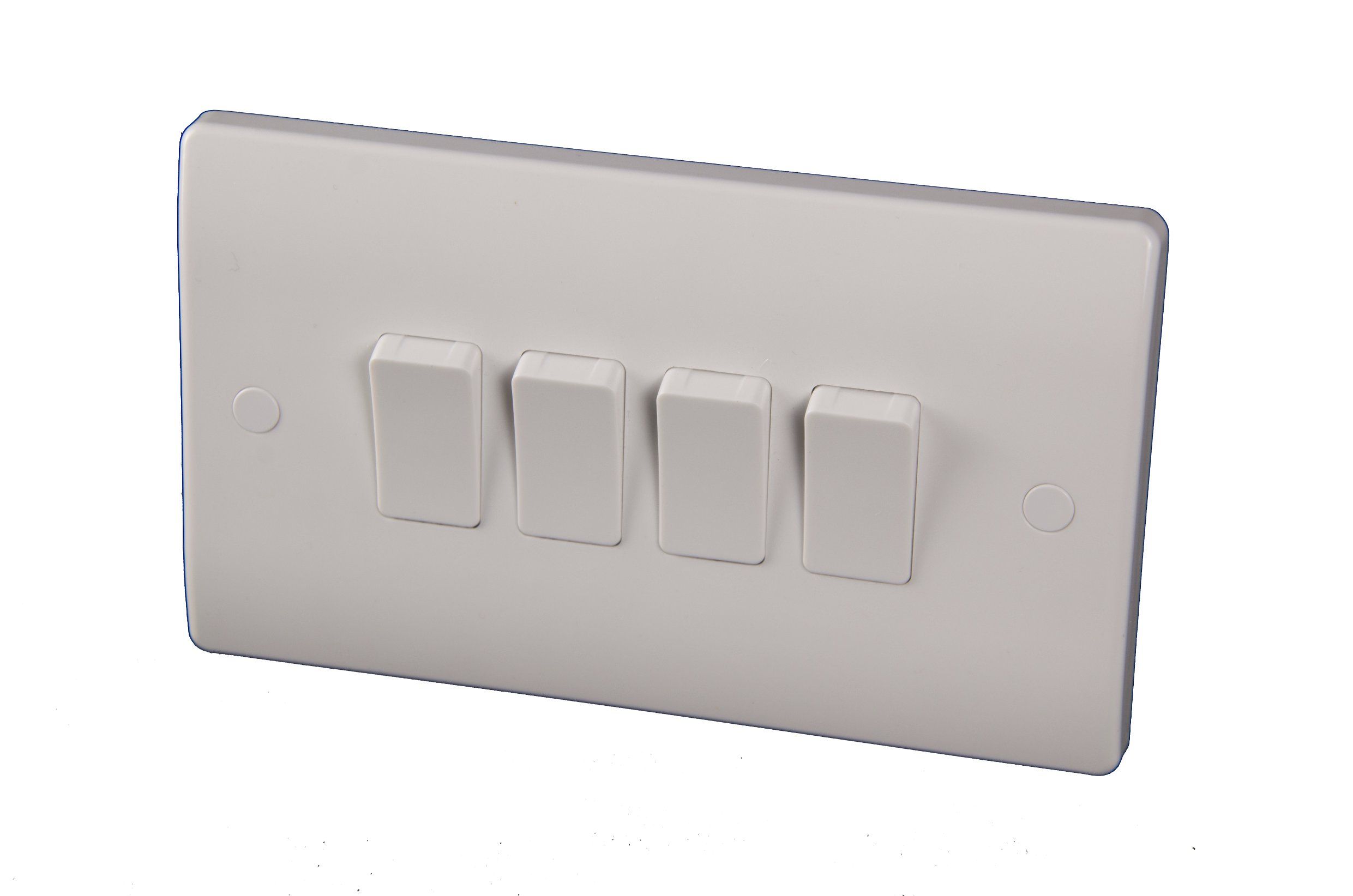 White Color Bc 4 Gang Electrical Wall Light Switch