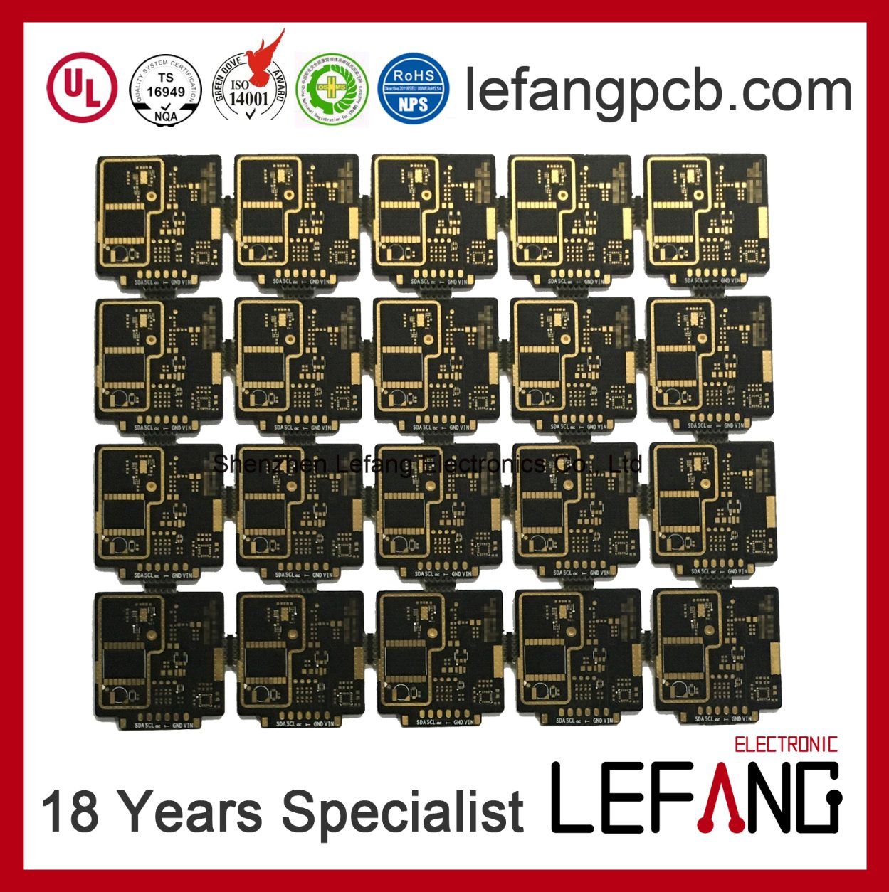 4 Layers Immersion Gold PCB Circuit Board for Data Transmission