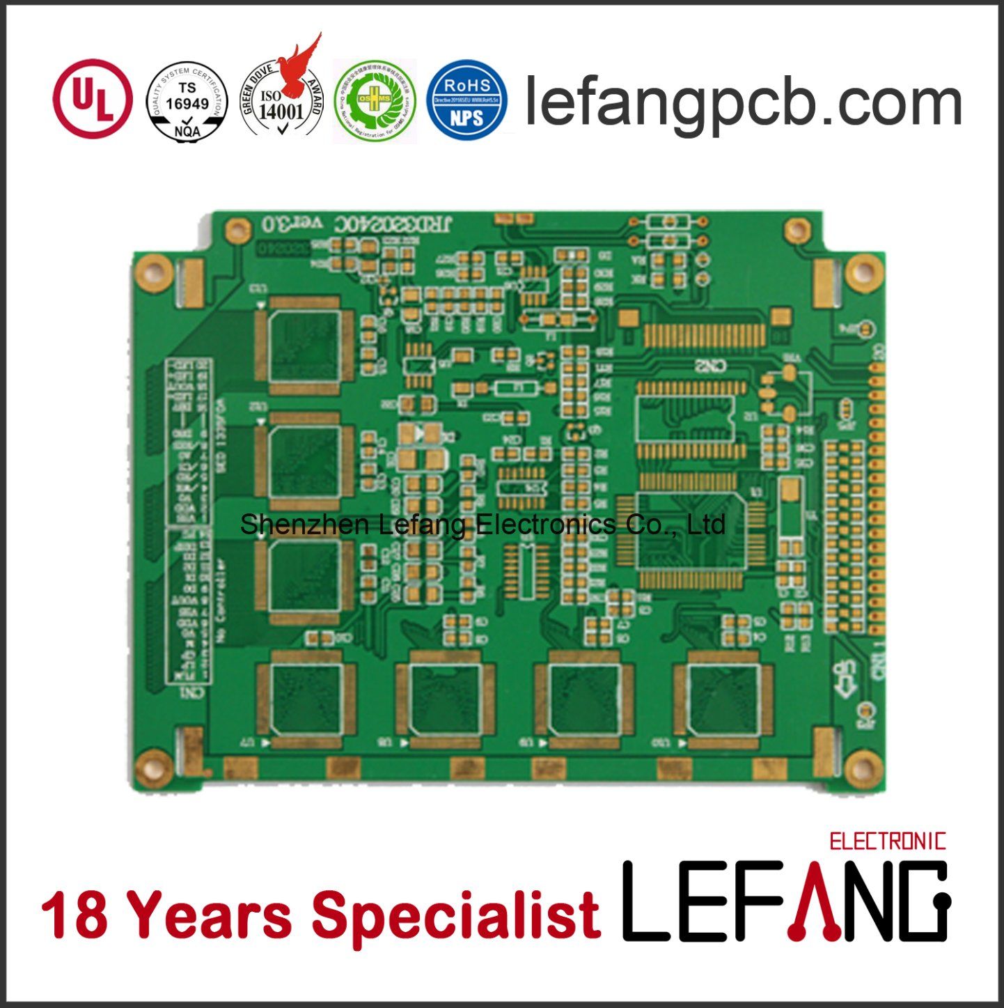 Multilayer Rigid PCB Board for Communication with Enig Finish
