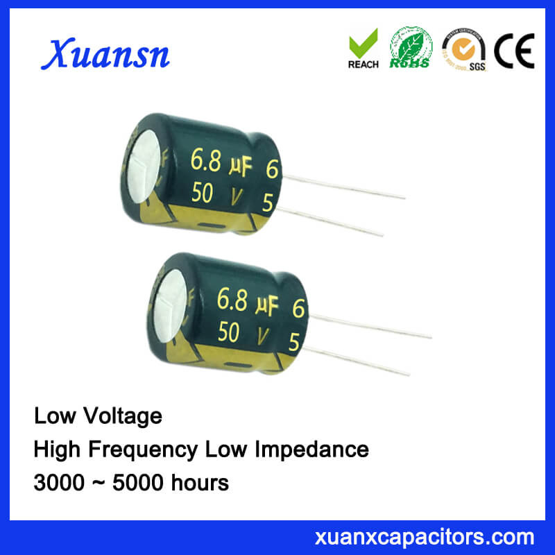 Customized Aluminum Electrolytic Capacitor 6.8UF 50V
