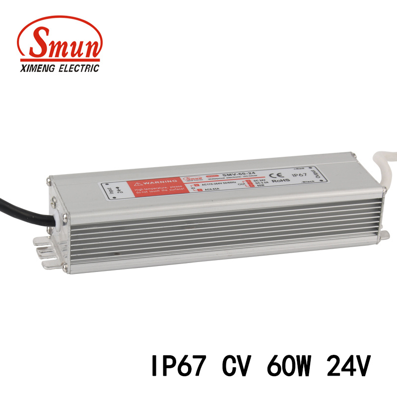 Smv-60-24 60W 24VDC 2.5A Waterproof IP67 Constant Voltage LED Driver