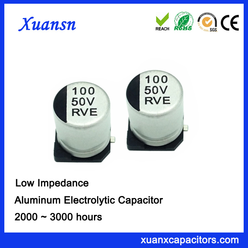 Surface Mount 100UF 50V Low Impedance Capacitor