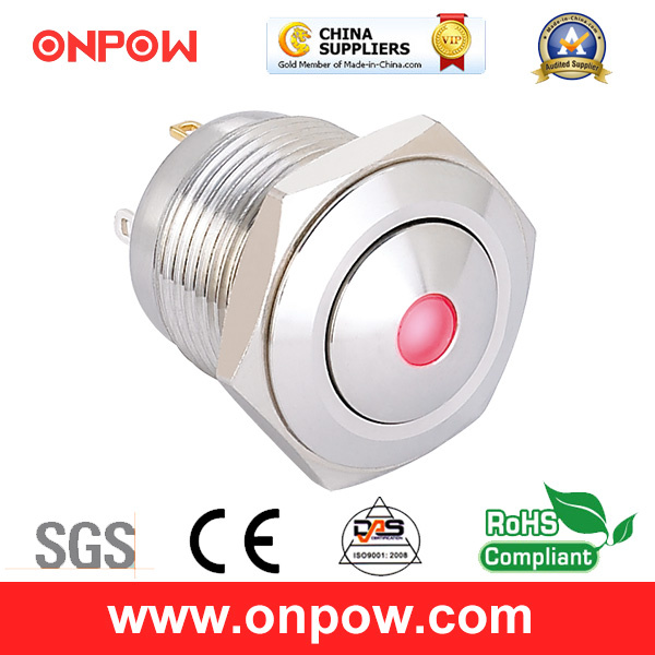 Onpow 16mm Illuminated Push Button Switch (GQ16B-10D/J/R/12V/S, CE, CCC, RoHS)