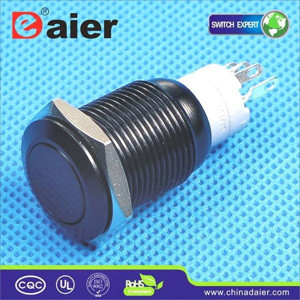 Metal Waterproof Black Housing Push Button Switch (LAS2-16F-11A)