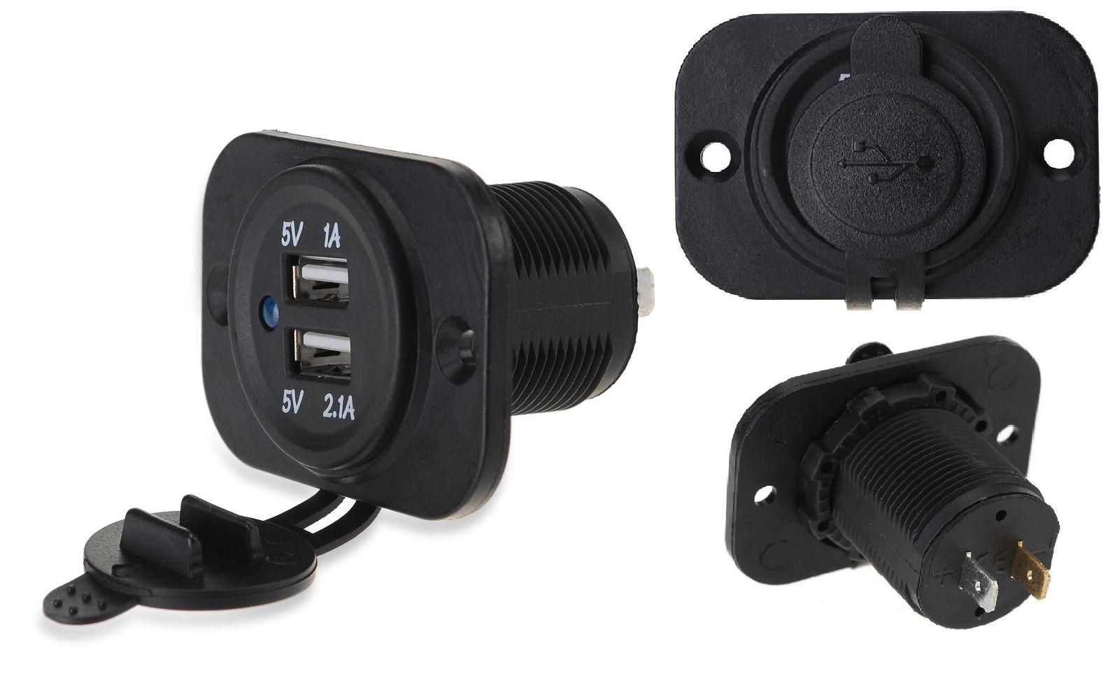 12V DC 3.1A Waterproof Dual Car USB Charger Socket for iPhone 6 Plus 5s 5c 5 4s