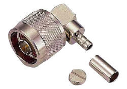 N Male Right Angle Crimp Type for Cable Rg214