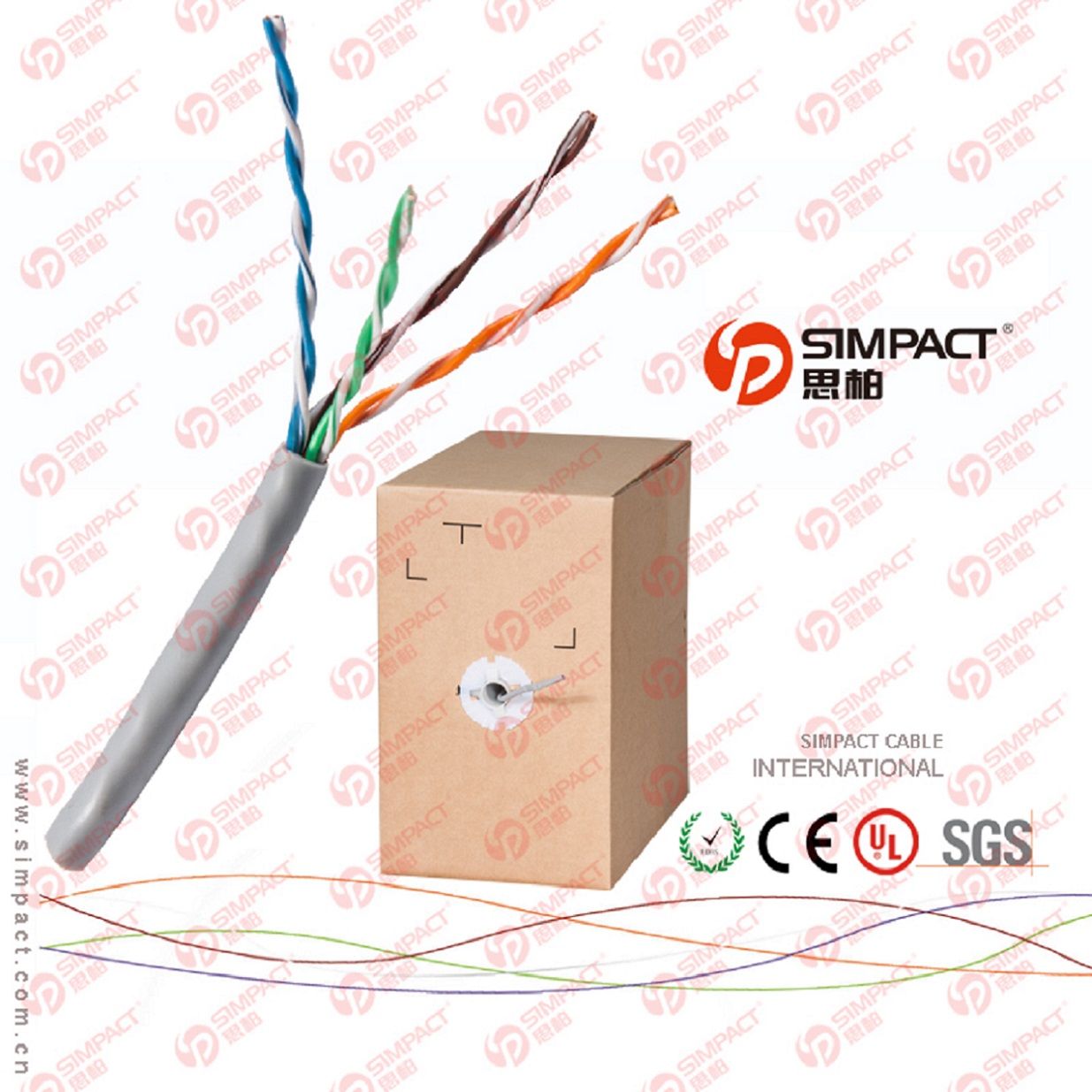 UL, CE, RoHS Approved UTP Cat5e LAN Cable