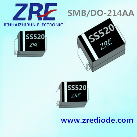 5A Schottky Barrier Rectifier Diode Ss52 Thru Ss520 SMB-Do/214AA Package