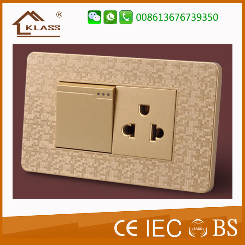 Modern Style Mosaic Color Electric Switch Socket for Home