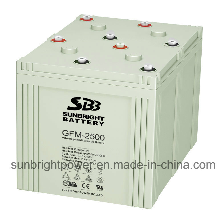 2V2500ah Deep Cycle Maintenance Free Solar Power Telecom Battery