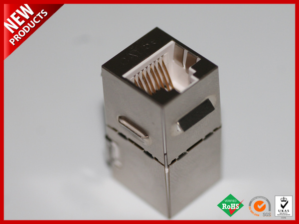 Network 8X8 Shielded RJ-45 Inline Coupler 8P8C Cat5E Module