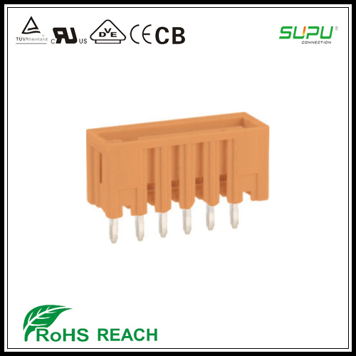 Pitch 3.81mm 250V 10A Male Mcs Connector with Vertical Solder Pin