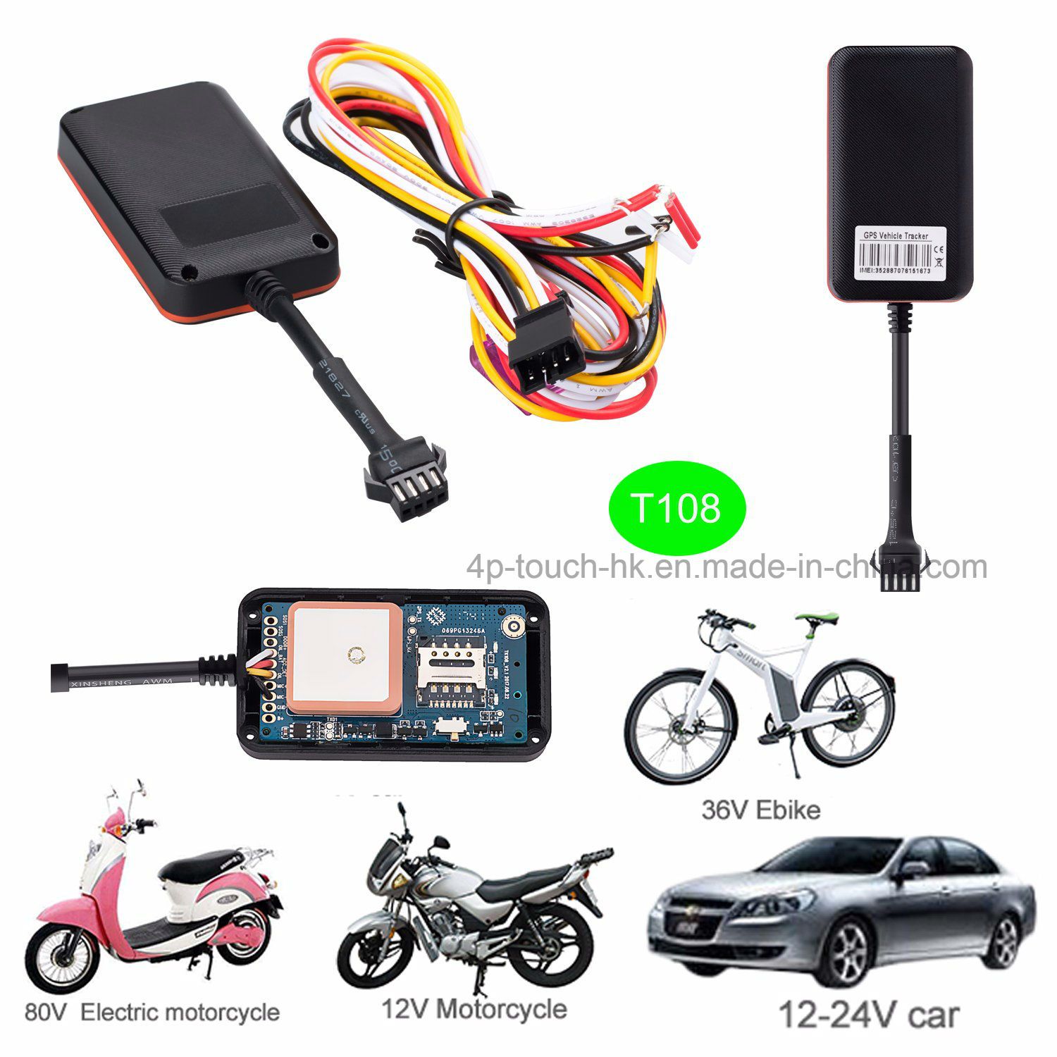 Super Wide Voltage Waterproof IP66 GPS Vehicle Tracker T108