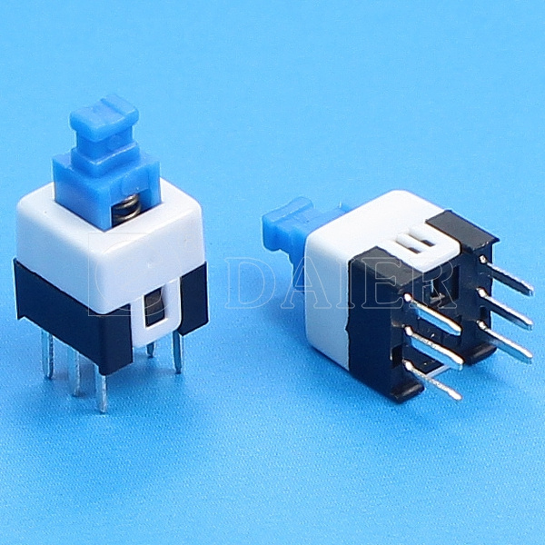 Power Switch, Miniature Dpdt on on Push Button Switch (KFC7X7-A)
