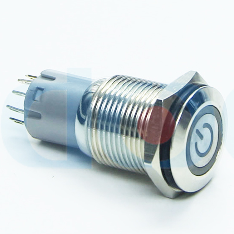 Hbs2gqf-11etn-1 16mm Momentary Metal Push Button Switch Waterproof