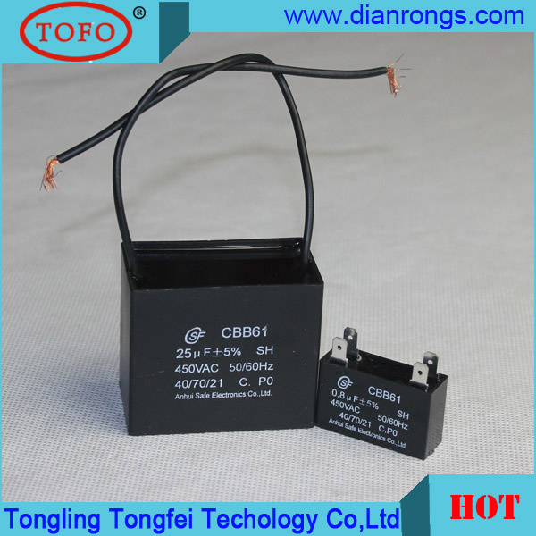 50Hz -60Hz Single-Phase Capacitor Cbb61 450V
