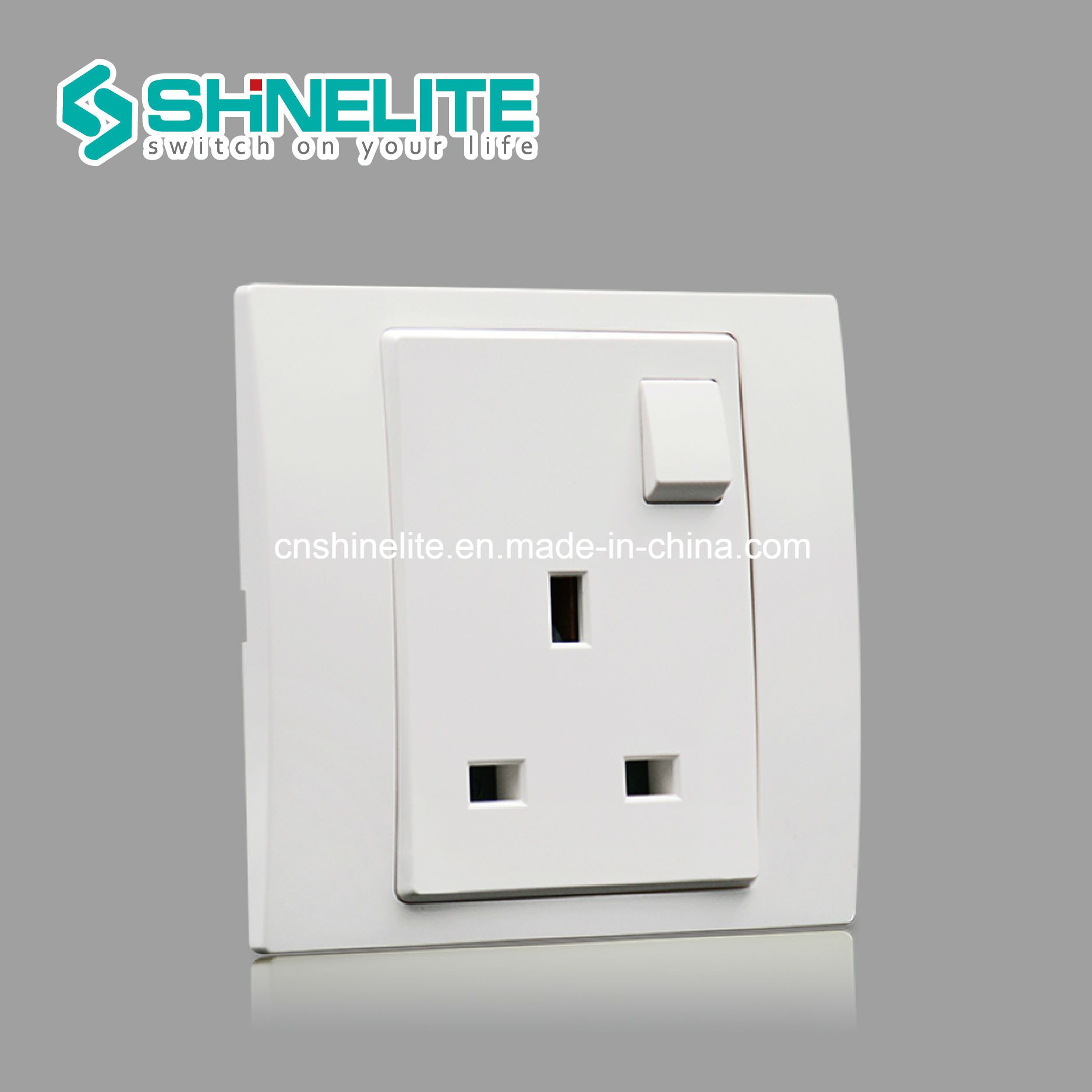 Professional 13A Plastic Plate 1 Gang Switch Socket