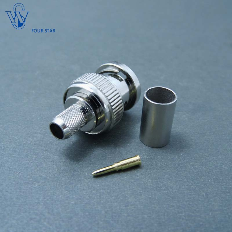 RF Coaxial 75ohm BNC Male Plug Crimp Connector for Rg59 Cable