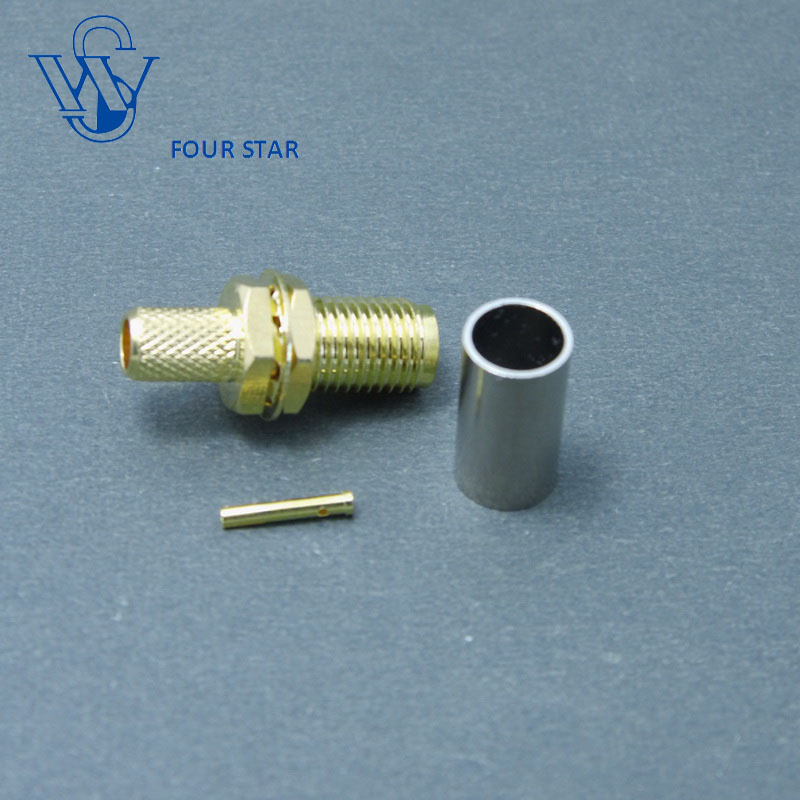 SMA Female Jack Crimp Bulkhead RF Connector for Rg58 Cable