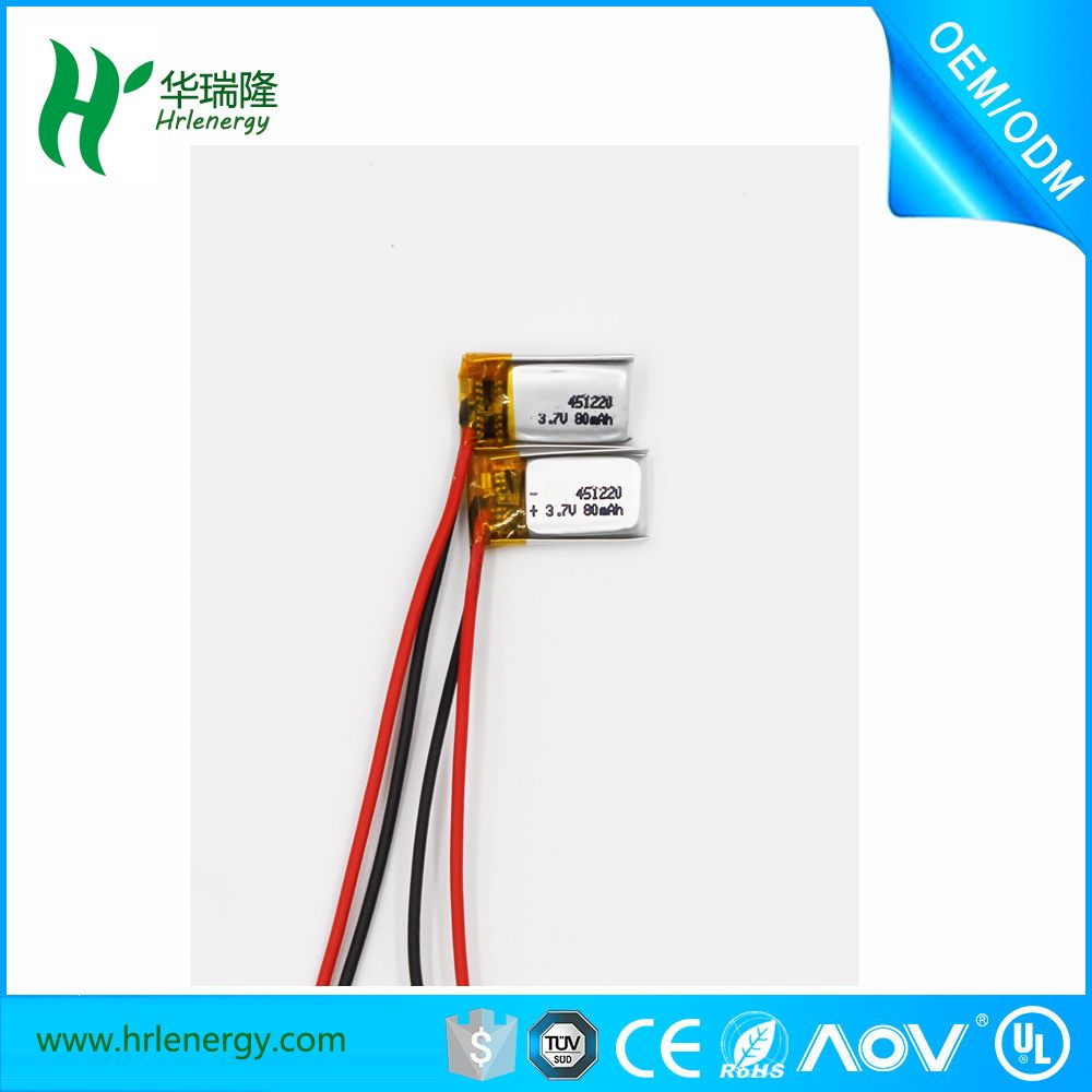 Small Lithium-Ion Battery 60mAh 3.7V for Wireless Bluetooth Headset