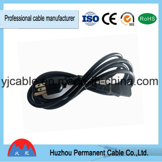 American UL Plug Extension Power Plug Cable 3 Pin Power Cord
