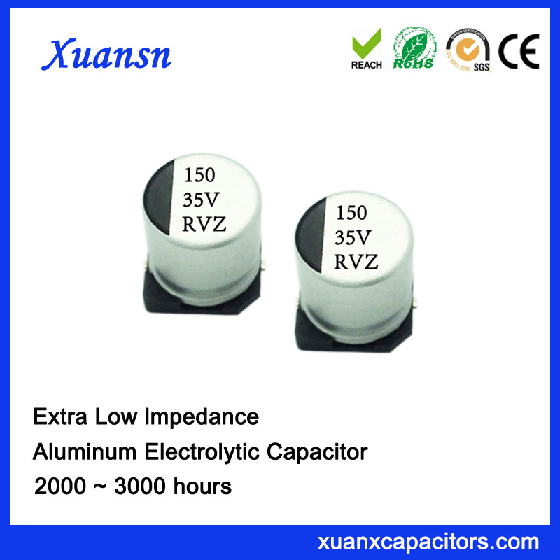 Costomized 150UF 35V 2000hours SMD Aluminum Electrolytic Capacitor