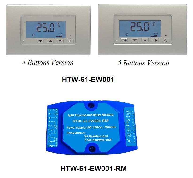 Caribbean Split Thermostat Noise-Free Hotel Room Climate Controller