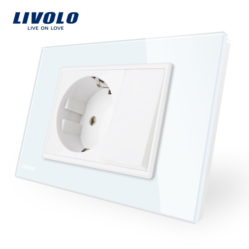 Livolo EU Wall Socket with 1gang Push Button Switch Vl-C9c1EU1K-11