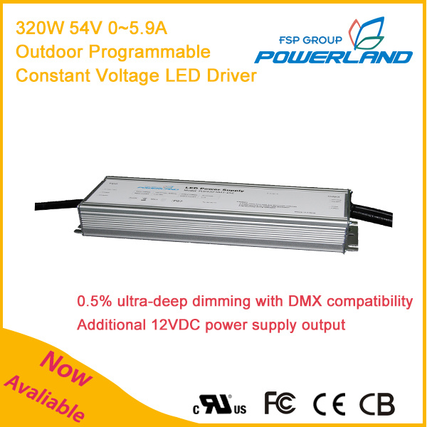 320W 54V 0~5.9A Outdoor Programmable Constant Voltage LED Power Supply