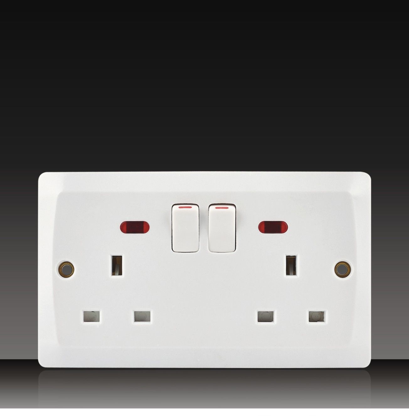 13A Wall Socket with 2 Gang Switch (BK17)