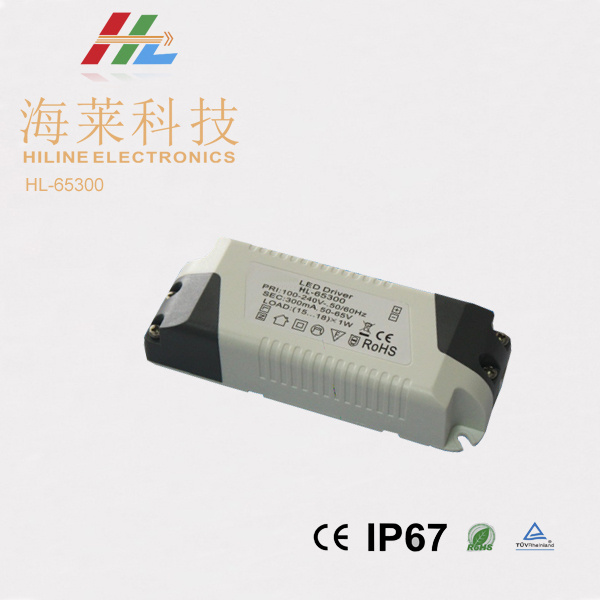 LED Constant Current Driver 35-65V 12-18W 300mA