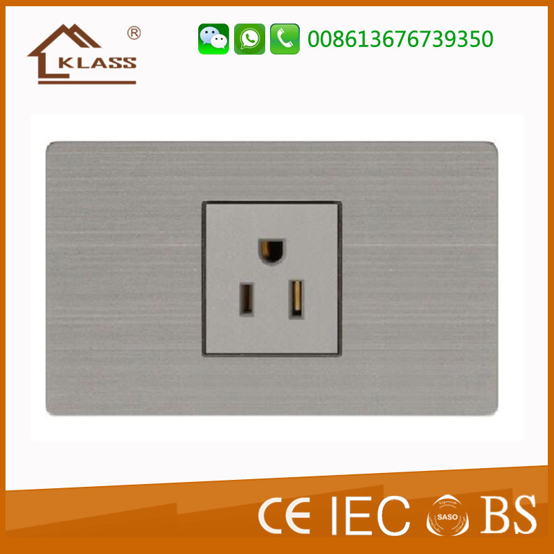 Reliable Quality Brushed Stainless Steel 3pin Power Socket