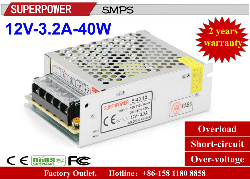 LED Driver 12V 3.2A 36W Switching Power Supply for for 3D Printer