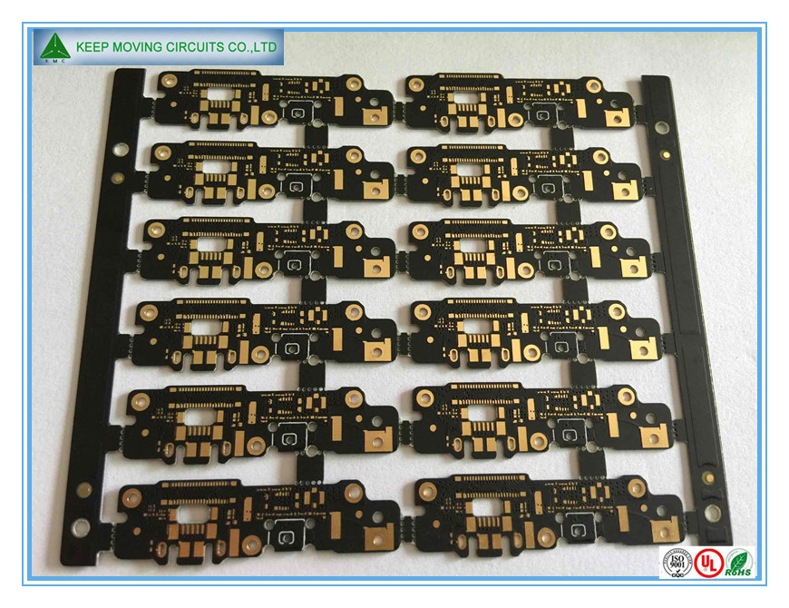 Gold Plating Fr4 2layer PCB Board with Black Soldermask