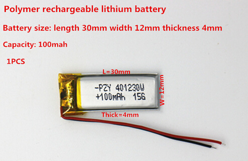 3.7V 041230 401230 100mAh Bluetooth Headset Lithium Polymer Battery Bt2010/Bt135